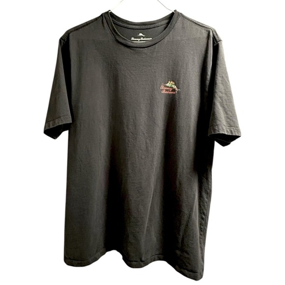 Tommy Bahama Mens Short Sleeve T Shirt X-Large Aloha Alohohoha Black Shirt - Picture 2 of 5